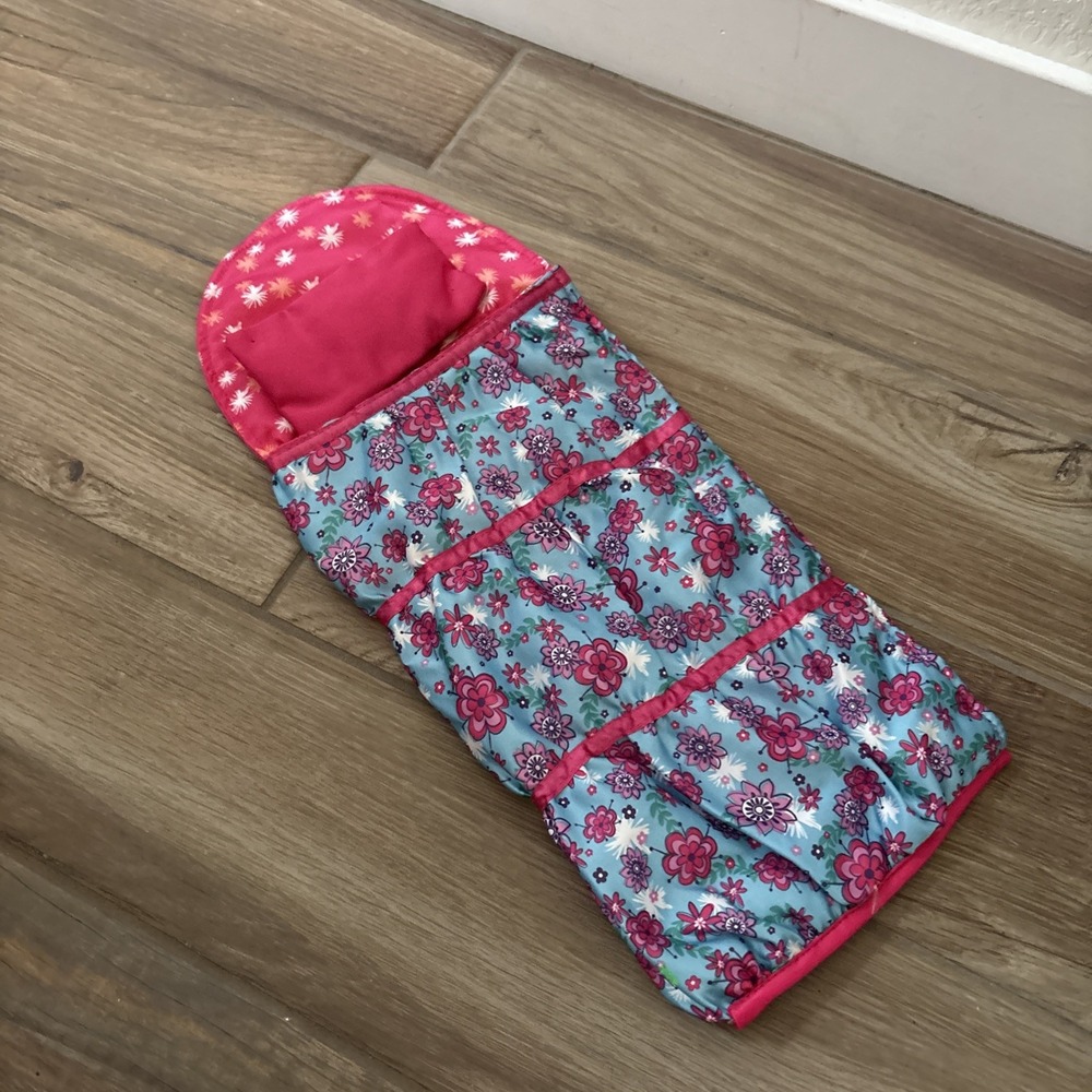 Journey Girls Sleeping Bag Fuchsia w/ Pink Pillow  & Teal Fits 18" Dolls